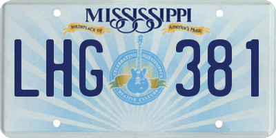 MS license plate LHG381