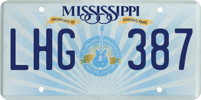 MS license plate LHG387