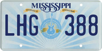 MS license plate LHG388
