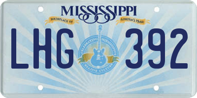 MS license plate LHG392