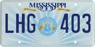 MS license plate LHG403