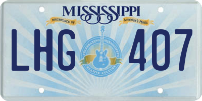MS license plate LHG407