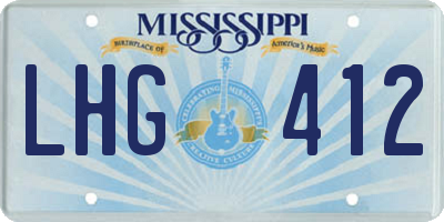 MS license plate LHG412