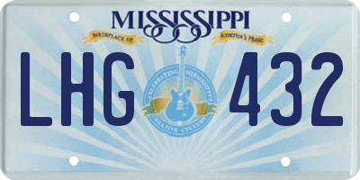 MS license plate LHG432