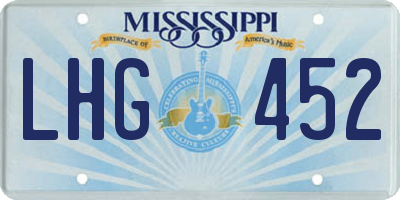 MS license plate LHG452