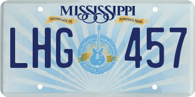 MS license plate LHG457