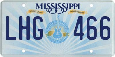 MS license plate LHG466