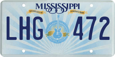 MS license plate LHG472
