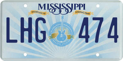 MS license plate LHG474