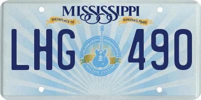 MS license plate LHG490