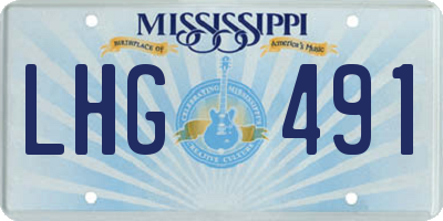 MS license plate LHG491