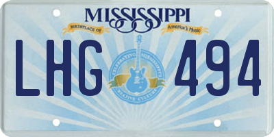 MS license plate LHG494