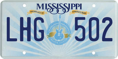 MS license plate LHG502