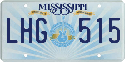 MS license plate LHG515