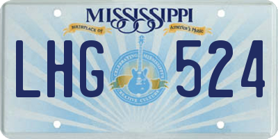 MS license plate LHG524