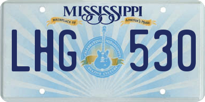 MS license plate LHG530