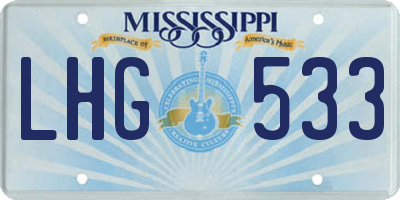 MS license plate LHG533