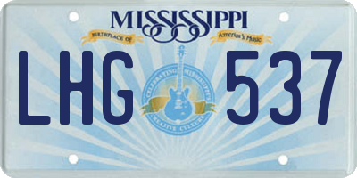 MS license plate LHG537