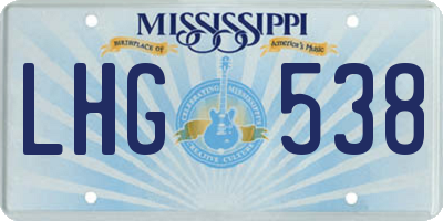 MS license plate LHG538