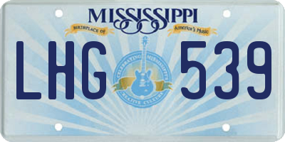 MS license plate LHG539