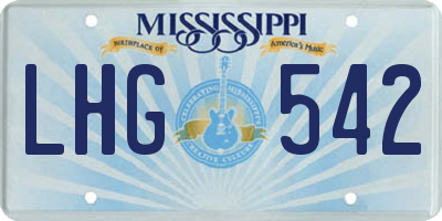 MS license plate LHG542