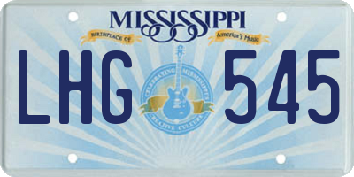 MS license plate LHG545