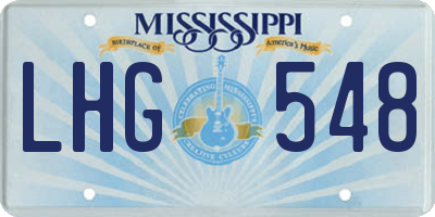 MS license plate LHG548