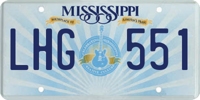 MS license plate LHG551