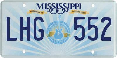 MS license plate LHG552