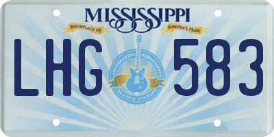 MS license plate LHG583