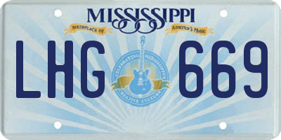 MS license plate LHG669