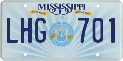 MS license plate LHG701