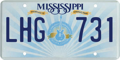 MS license plate LHG731