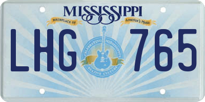 MS license plate LHG765