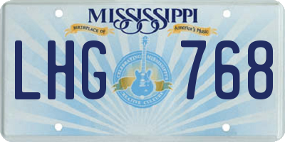 MS license plate LHG768
