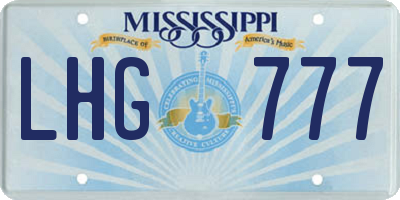 MS license plate LHG777