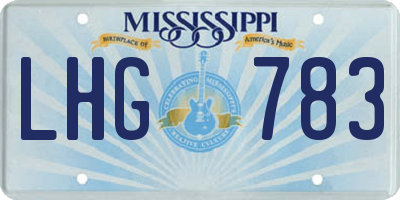 MS license plate LHG783