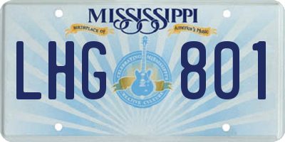 MS license plate LHG801