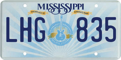 MS license plate LHG835
