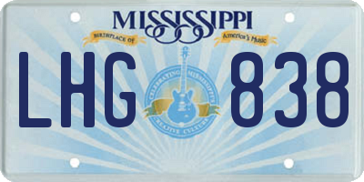 MS license plate LHG838