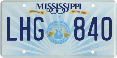 MS license plate LHG840