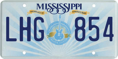 MS license plate LHG854