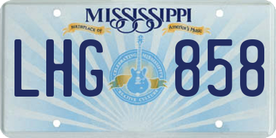 MS license plate LHG858