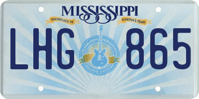 MS license plate LHG865