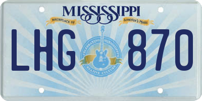 MS license plate LHG870