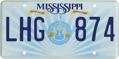 MS license plate LHG874
