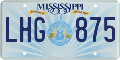 MS license plate LHG875