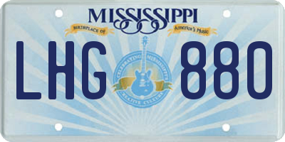 MS license plate LHG880