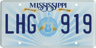 MS license plate LHG919