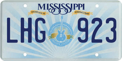 MS license plate LHG923